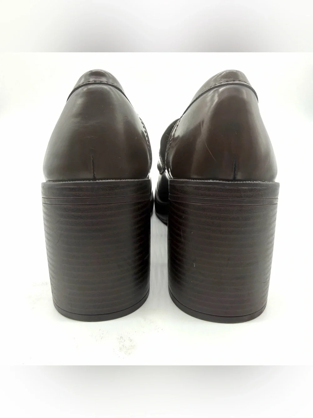 Pop Wilder Platform Penny Loafers Brown Womens Size 11M Chunky Heel 90s Fall
